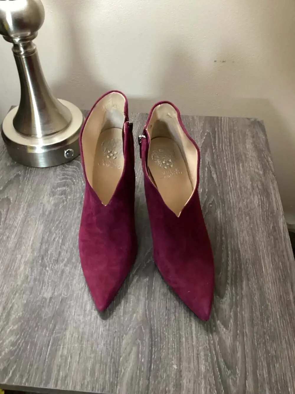 Vince Camuto Sestrind Pointed Toe Suede Deep Berry Booties